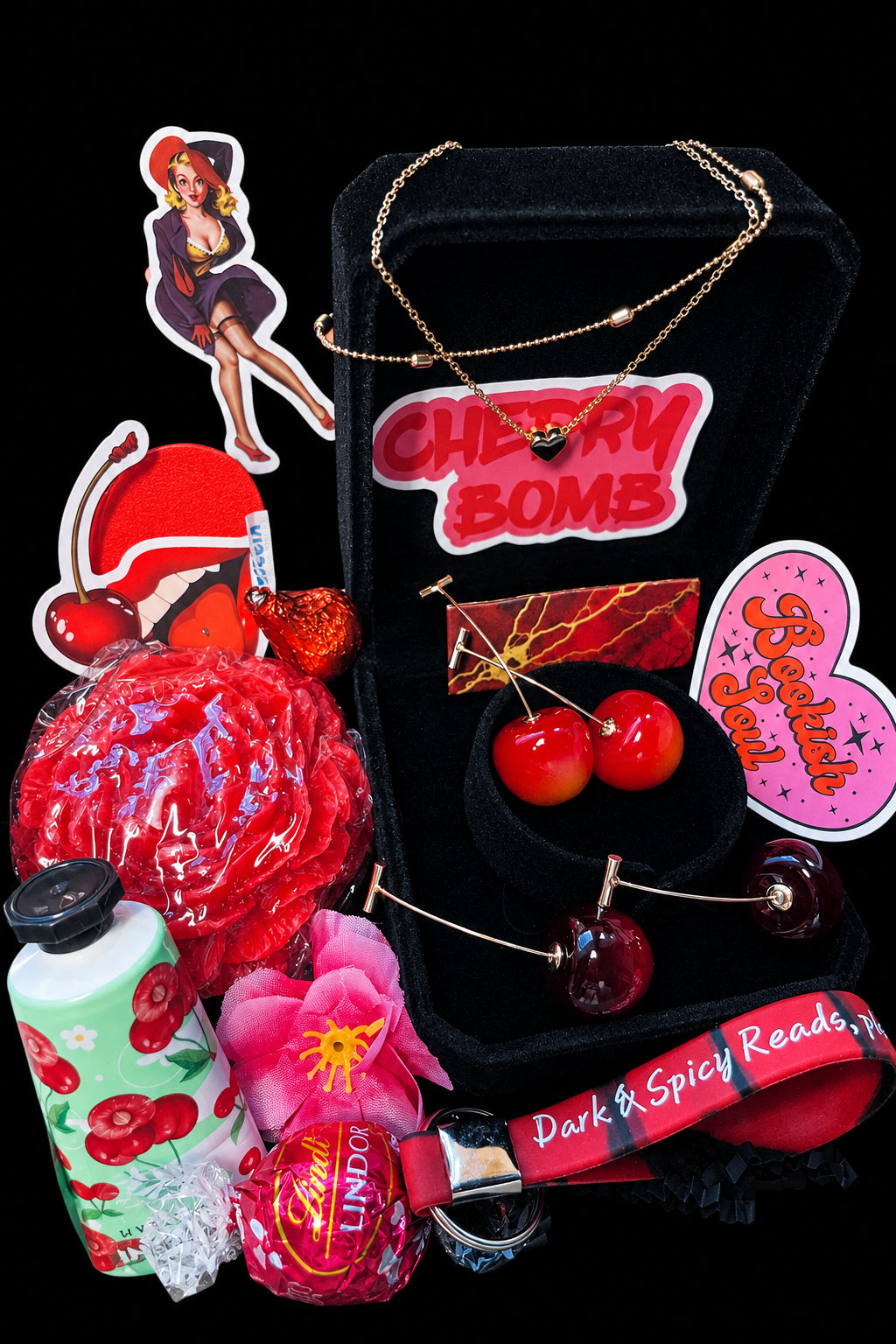 🍒Smutty Books Gift Basket: Books, 14k Gold & more! - Dark Romance Crates
