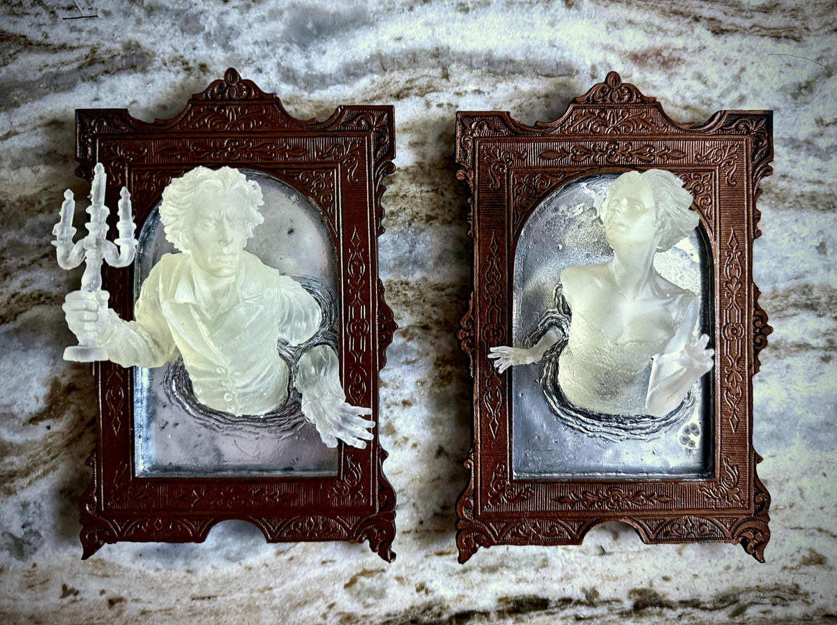 Ghost in the Mirror Wall Plaque, Glow in the Dark Resin | Victorian Gothic Haunted Wall Art |  Gift for Halloween and Spooky Home Decor