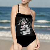 Dark Romance swimsuit - womens - cool, edgy, black - skull and roses summer apparel