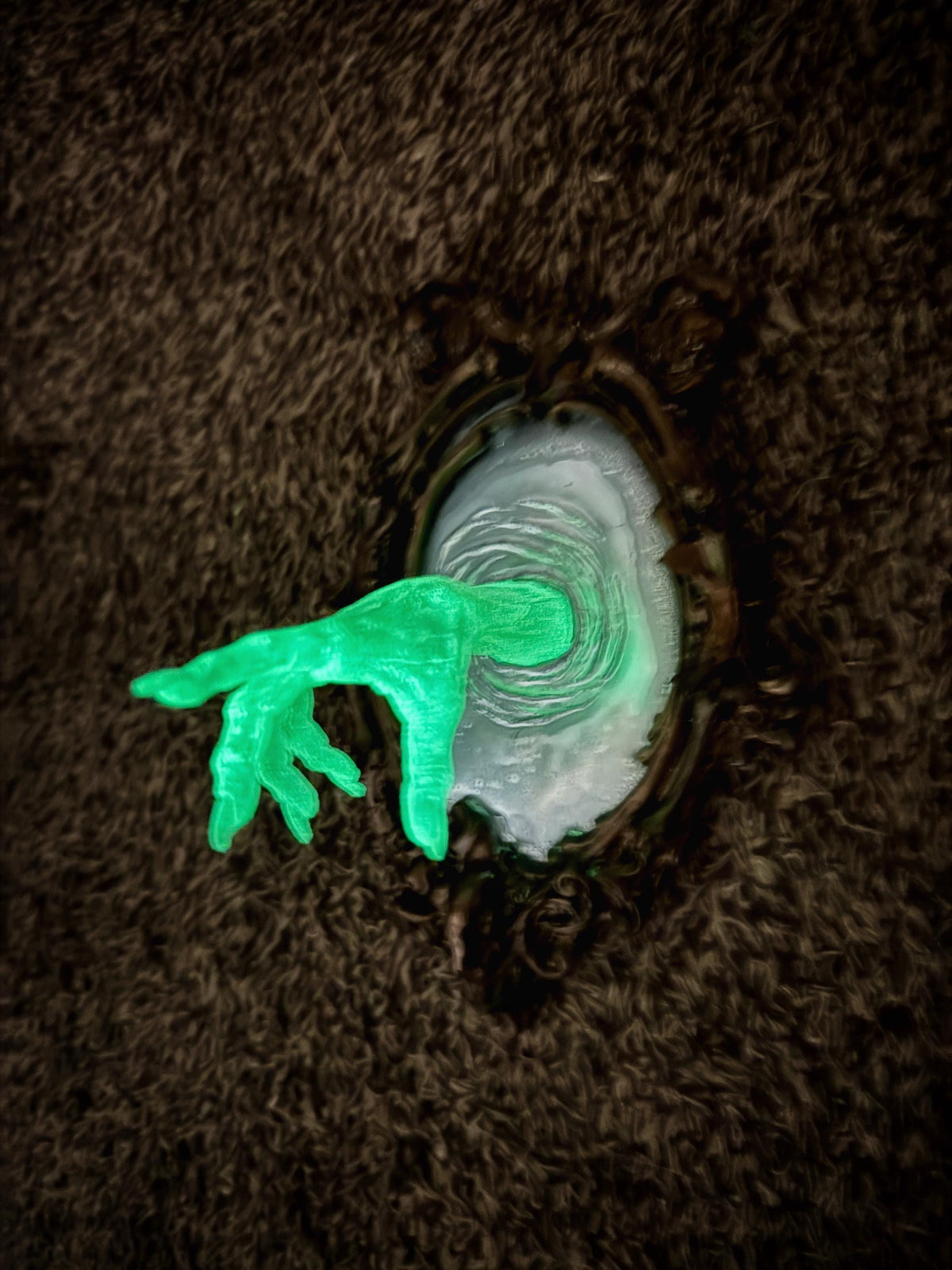 Spectral Hand Wall Plaque, Glow in the Dark Resin | Victorian Gothic Haunted Wall Art |Ghost Hand Gift for Halloween, Spooky Home Decor