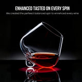 Kami Rotating Crystal Wine Glass & Wooden Coaster