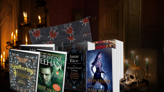 Classics Bundle: variety pack of classic Dark Romance / Dark Fantasy paperbacks + themed bookish merch delivered to your door! Subscribe & Save