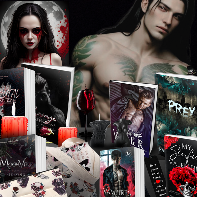 Gift Bundle Deal- Combine 3 crates (PNR, Gothic, & Horror) into one large box for less! Receive at least 1 book per + merch! NOW Available via Subscription! Dark Romance Crates