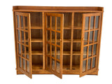 Mission Oak 3 Door Display Bookcase