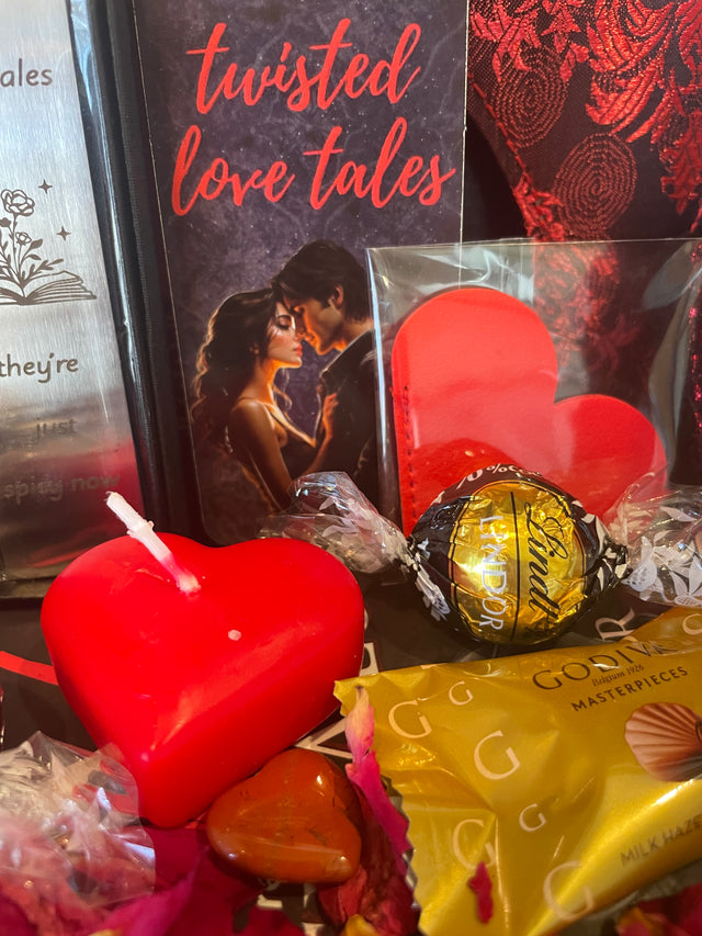 2) - LIMITED TIME - Valentines Luxury Dark Romance Book Box Gift Basket, including custom ceramic mug, book sleeve, luxury candles, bath rose petals, soap, chocolate, toys & more! Options at checkout.