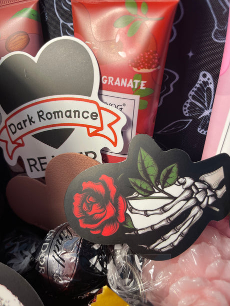 6) Dark Romance Variety Box includes books, bookish gear, accessories, candles, and more! Options at checkout. *you may let us know authors/books you've already read via checkout notes.