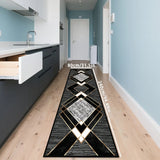 VIKAMA Black Skull Carpet Halloween Decoration Gothic Style  Large Area Rugs Balcony Hallway Rug Kitchen Floor Rug Doormat