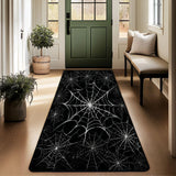 Skull Pattern Gothic Runner Rug Red Black Rose Decor Carpet Soft Non-Slip Art Home Decor Mat for Hallway Living Room Bedside