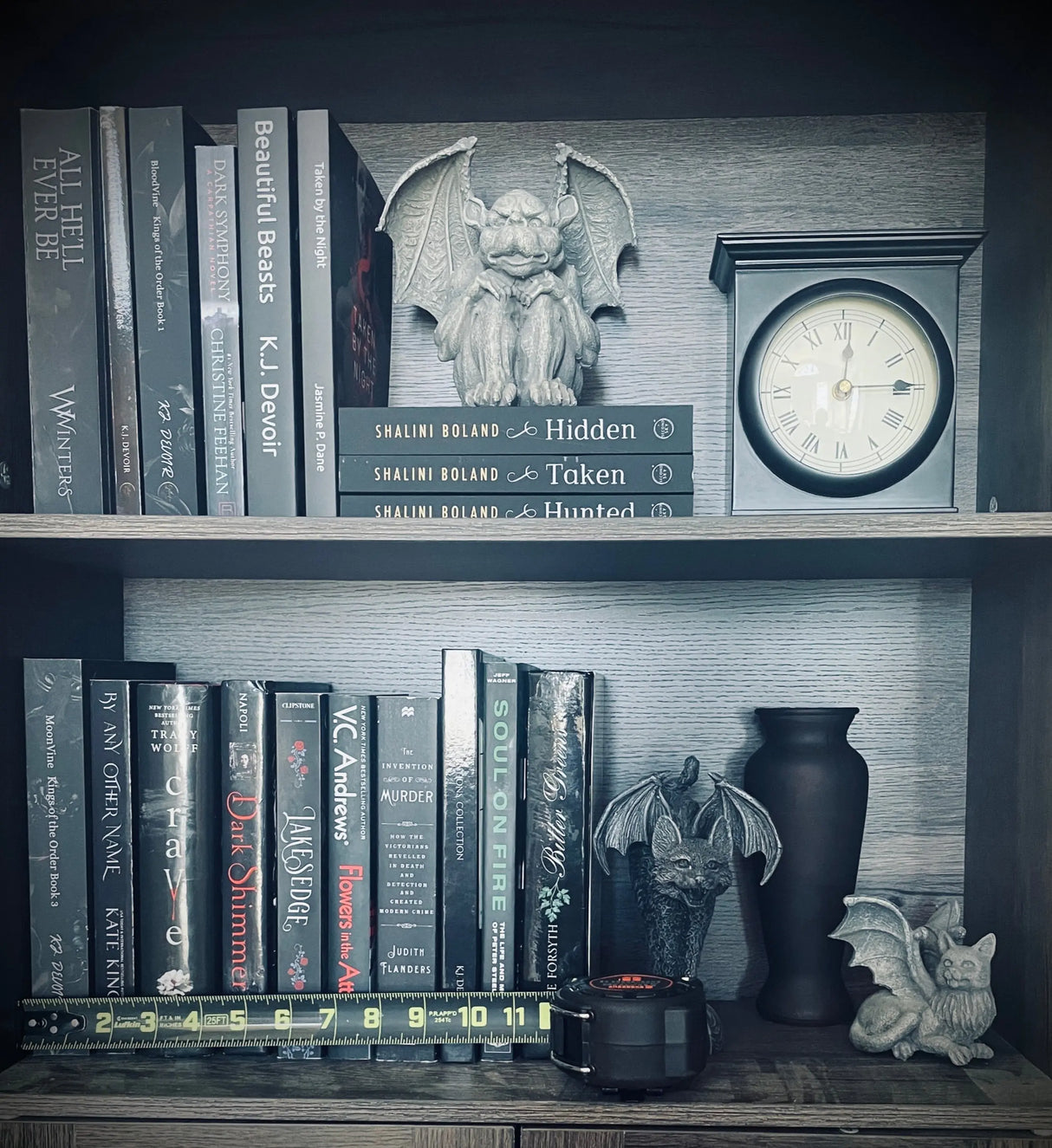 Black Books by the Foot - Decor you love to read! Gothic, Dark Fantasy, Dark Romance, Horror & Suspense Books 1-3 feet. No Duplicates. Dark Romance Crates