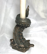 Tentacle Candlestick Holder, 6" Version, Resin Sculpture | Octopus Lovecraftian Tentacle Candle for Nautical Gift and Gothic Home Decor