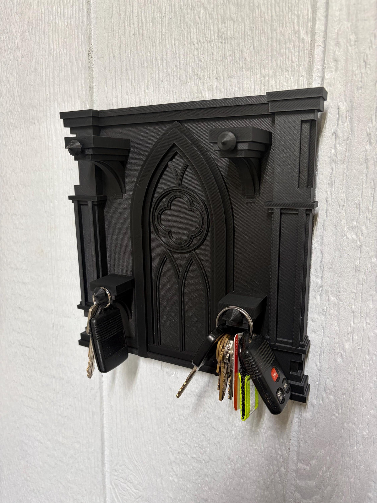 Gothic Wall Mounted Key Hook - 3D Printed Dark Decor Organizer