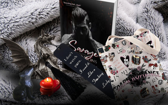 Paranormal Lovers dark & spicy book box includes themed merch, book sleeve, bookmarks, candles, & more surprises! Options at checkout.